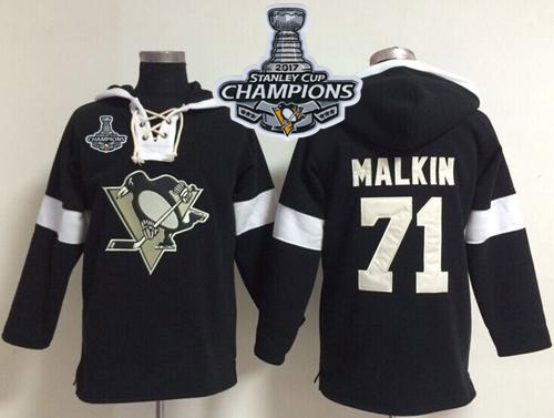 Penguins #71 Evgeni Malkin Black Stanley Cup Finals Champions NHL Pullover Hoodie - Click Image to Close